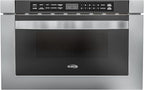 KoolMore 24 Inch Stainless-Steel Microwave Drawer with 1.2 cu. ft. Capacity, 1000W Power with 10 Custom Cooking Levels, Memory, and Timer Functions, Wall-Mounted with Flat Bottom (KM-MD-1SS)