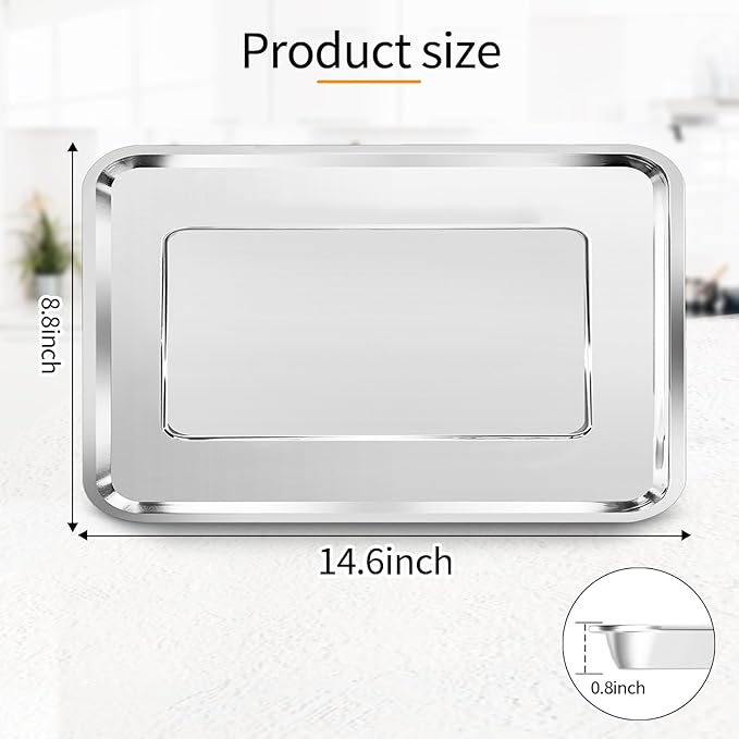 Convection Toaster Oven Replacement Parts for BLACK DECKER 8 Slice Extra Wide Convection Toaster Oven, 14.6×8.8 IN Food Grade Grill Pan Plate Rack Tray Crisper Plate Accessories
