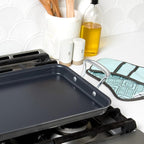 Nordic Ware Double Burner High-Sided Formed Griddle with 2 Oven Hot Pads