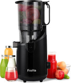 Cold Press Juicer Machines, Slow Masticating Juicer with 5.3" Extra Large Feed Chute Fit Whole Fruits & Vegetables, Self Feeding Effortless for Batch Juicing, BPA Free 250W (Matte Black,1.8L)
