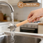 Stainless Steel Meat Chopper Masher with Potato Masher, 6 Blade Ground Beef Chopper Hamburger Smasher Tool with Wooden Handle, Kitchen Tool for Vegetables, Fruits, Beans, Meat