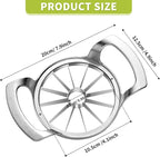LIIGEMI Apple Cutter Slicer,12-Blade Large Apple Corer，Heavy Duty Stainless Steel Apple Cutter and Divider，Non-slip frosted handle，Easy to Use （Frosted）