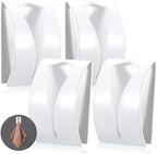Boao 4 Pcs Self Adhesive Towel Hook Holder Grabber Stainless Steel Kitchen Dish Towel Hook Wall Mount Non Drilling Hangers Rack Hand Tea Holders for Bathroom Accesories Kitchen Gadgets(White)