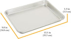 Chigcago Metallic Recyled Aluminum Small 9x13 Baking Sheet, Made With Recylced Aluminum, Perfect For Everyday Baking And Roasting Use (Pack of 2)