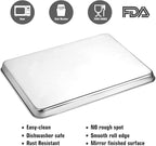 Baking Sheet Set of 2, Wildone Stainless Steel Baking Tray Cookie Pan, Size 20 x 14 x 1 Inch, Non Toxic & Heavy Duty & Easy Clean