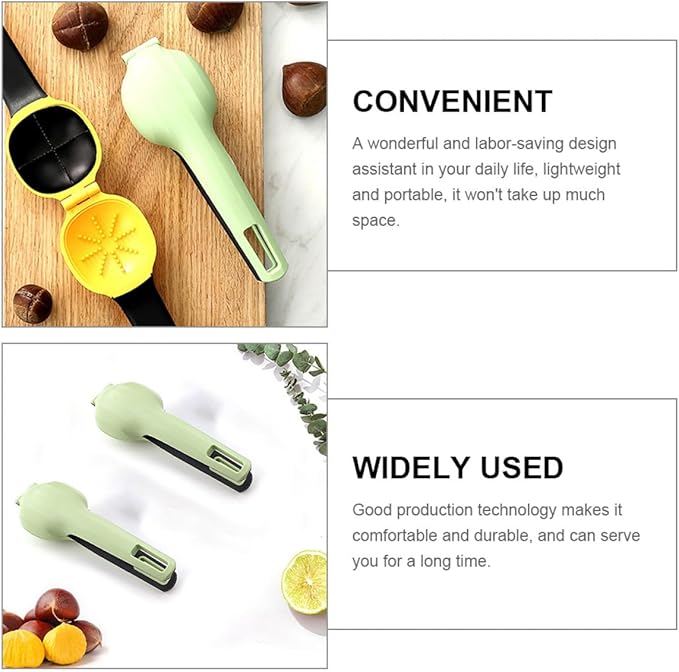 FOMIYES Heavy Duty Chestnut Opening Tool and Nut Opener, Green Multifunctional Walnut Cracker Cross-shape Design for Quick Shelling, Household Kitchen Specialty Gadget