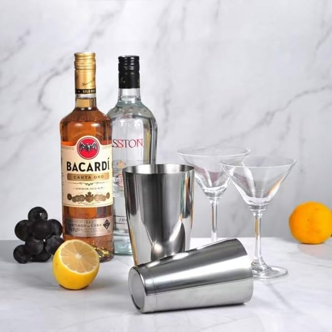WPHUAW Boston Cocktail Shaker Set, 28 oz & 20 oz Stainless Steel Weighted Shaker Tins, Metal Martini Shaker Drink Mixer for Bartending, Professional Bar Tools for Bartender