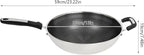 13 Inch Stainless Steel Wok Pan with Lid, Honeycomb Coating Woks & Stir-fry Pans Nonstick Wok Induction Wok Set Chinese Wok No Chemical Coated Wok for Induction, Electric, Gas, Halogen
