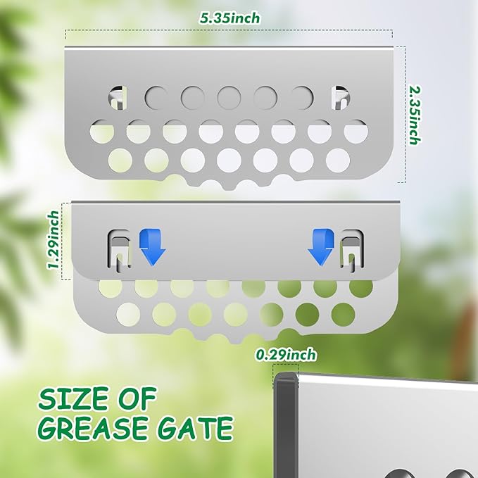 BBQ Tider Grilling Grease Gate Blocker for Blackstone Griddle Accessory, 1Pack Bbq Cook Tool Food Goalie Mesh Screen Compatible with Many Griddle(Not For Old-style Long Hook 17" and 22" Blackstone)