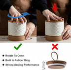 Miamolo Ceramic Coffee Container Kitchen Food Storage Jars for Spice Sugar Tea Bag, Stackable Farmhouse Jars for Kitchen Pantry - Coffee Bar Accessories Housewarming Weeding Gift - White & 42 fl.oz