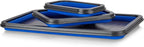 Collapsible Magnetic Parts Tray Set - 3 Different Size Tool Trays for Screw, Bolts, Nuts, Washers, Pins and Other Small Metal Parts, Mechanic Tool Gifts for Men - Blue