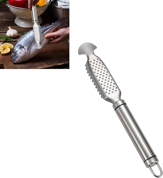 Fish Scales Scraping Tool,Multifunction Stainless Steel Fish Scale Knife Fish Cleaning Kit,Fish Scale Peeler,Fish Descaler Tool,Fish Scaler Remover,Removing Tool Specialty Gadgets
