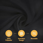 BRILLMAX 6 Pack Black Tablecloths for 8 Foot Rectangle Tables 90 x 156 Inch - 8ft Rectangular Bulk Linen Polyester Fabric Washable Cloth Cover for Wedding Reception Banquet Birthday Party