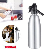 Soda Siphon, 1L Soda Maker Sparkling Water Maker Portable Soda Maker, Aluminium Carbonated Water Machine for Home Bar Making Cocktails DIY Sparkling Drinks, Use 8 gram CO2 Cartridges (Not Included)