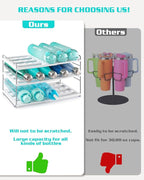 Cirhy Adjustable Water Bottle Organizer Holder for Cabinet, 3-Tier Expandable Water Bottle Storage Rack for Tumblers, Travel Mugs, and Cups – Kitchen Pantry Organization and Storage for Stanley Cups