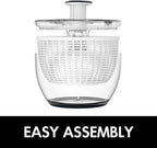 Smile mom Salad Spinner Large Lettuce Spinner Kitchen Gadgets, Large Salad Spinner Vegetable Washer, High Efficiency for Kitchen Washing & Drying Leafy Vegetables, One-Handed Easy Press 6.3 Qt White