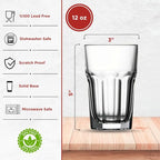 Highball Drinking Glasses Set of 24, 12.5 oz Glass Tumbler - Water Glasses & Beer Glassware for Kitchen - Durable Drinkware Set for Juice, Soda, Iced Tea & Cocktails - Heavy Base, Dishwasher Safe