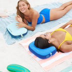 Ballast Beach Pillow – Comfy, Durable & Compact, Stays Put on Windy Beaches with Patented Sand Pouch, Inflatable Pillow for Beaches, Pools, Camping, Festivals and Travel (Coastal Shells)