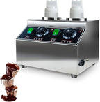 YOOKTEN Electric Sauce Bottle Warmer, 0.68x2 Qt Commercial Hot Fudge Warmer Hot Chocolate Warmer and Dispenser Nacho Cheese Warmer,86-185℉Sauce Warmer Dispenser,Double Bottles Nacho Cheese Warmer