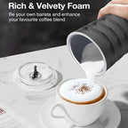 Milk-Frother, 4-in-1 Milk-Steamer-and-Frother, Hot & Cold Foam Milk Warmer with Temperature Control, Auto Shut-Off Frothers for Coffee, Latte, Cappuccino, Macchiato