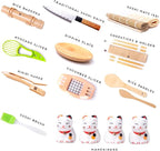 Alas Complete 20 Piece Sushi Making Set - Kit for Beginners & Pros with Knife, 2 Mats, Rice Bazooka and Dipping Plate