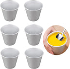 6 Packs Popover Pan, Aluminium Pudding Tin Cup Baking Maker, Individual Muffin Chocolate Molten Brownie Tumbler Raspberry Souffle Cupcake Moulds - Round-Pudding 3"x 2.2"