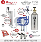 Kegco Keg Dispenser, Two Faucet, Stainless Steel