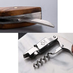 Personalized Wine Opener Wine Bottle Opener 3 in 1 Corkscrew Wine Bottle Opener Wine Key Wood Handle Stainless Steel Wine Opener for Bar Restaurant Waiters Sommelier Bartend(Design 3)