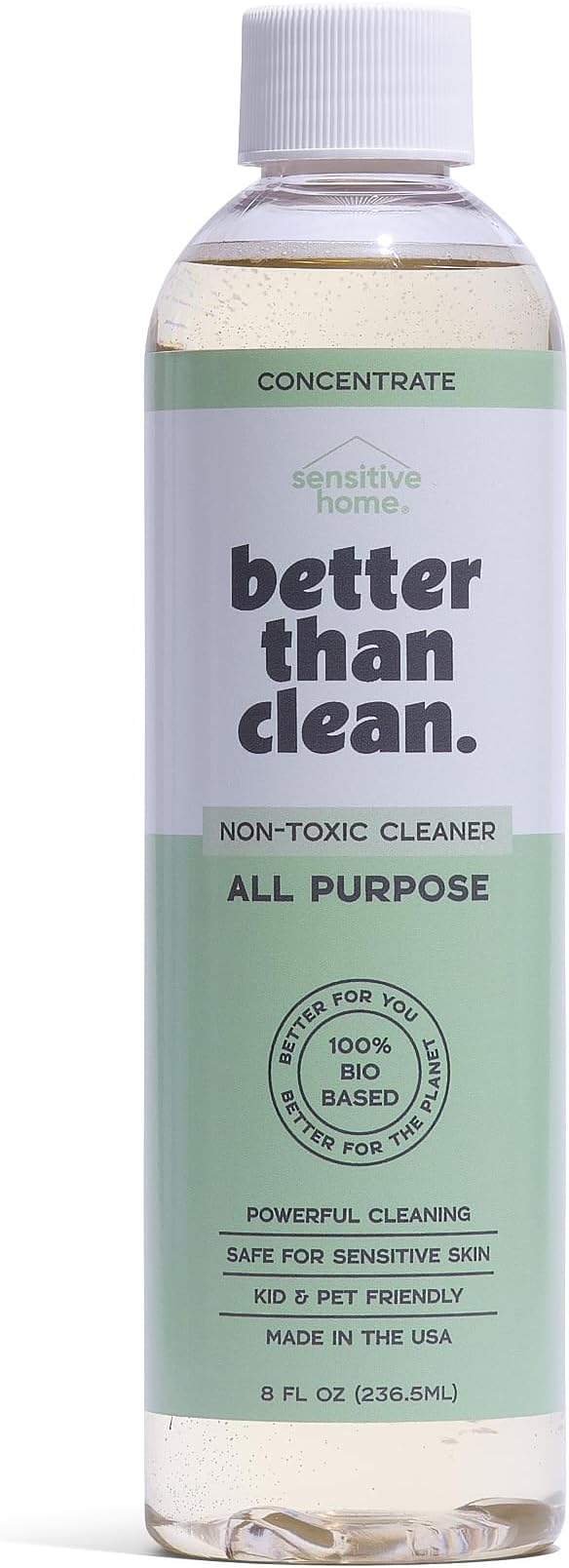 Unscented All Purpose Cleaner Concentrate - Plant-Based, Non-Toxic, Multi-Surface, Fragrance Free Cleaning Products - Pet Safe Cleaner - 8oz Makes 4 Bottles