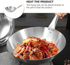 Wok Pan Stainless Steel Stir Fry Pans Wok Frying Wok Pan Induction Stove Wok with Wood Handle Cooking Skillet Cookware for Gas Induction or Electric Stove Wok