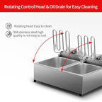 Commercial Deep Fryer,3400W Electric Deep Fryers with Baskets Thickened Stainless Steel Countertop Oil Fryer,10L X 2(21.3QT) Electric Countertop Fryer for Restaurant and Home Use