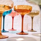 Plastic Acrylic Shatterproof Martini, Margarita, Champagne & Cocktail Unbreakable Glasses, Large Coupe Glasses 15oz, 6 Set, Tritan European Design Drinkware, BPA-free,Reusable, Pool, Indoor & Outdoor
