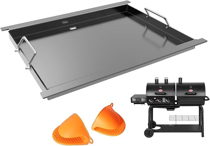 Flat Top Griddle Insert for Chargriller, Carbon Steel Griddle Plate for Char-Griller 5050, 3030, 3725, 3001, 5650, 5252 Grill Models, King Griller 3008, Replacement Part for Chargriller Grates