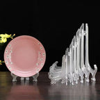 12 Pack 6 Inch Clear Plastic Easels or Stand/Plate Holders to Display Pictures or Other Items at Weddings, Plate Stands for Home Decoration, Birthdays, Tables