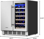 30" Stainless Steel Wine & Beverage Refrigerator - Dual Zone, Built-in/Freestanding with Upgraded Cooling - 30 Bottles & 110 Cans Capacity