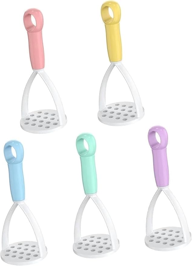 1Pc Random Color Manual Silicone Potato Masher, Cooking Utensils Masher, Mini Potato Masher for Non-Stick Cookware，Potato Mashers，Fruit and Vegetable Tools