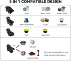Multi-Capsule Coffee Maker, Hot/Cold Coffee Maker, Milk, ESE Pod Ground Coffee, Cafeteria, 19 Bar, 5 in 1 (Color : H2B M1A BK, Size : CHINA_EU)