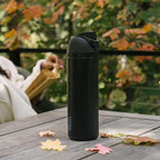 Owala FreeSip Insulated Stainless Steel Water Bottle with Straw, BPA-Free Sports Water Bottle, Great for Travel, 32 Oz, Very, Very Dark