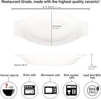 6" x 4" Ceramic Oval Small Au Gratin Baking Dishes 7 oz, Set of 4 Banana Split Bowls, Oven and Microwave Safe, for 1 person servings, Bakeware with Handle(8.3 IN) for Kitchen and Home