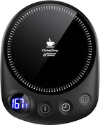 Coffee Mug Warmer - Fastest Heating & Highest Temperature, Coffee Cup Warmer for Desk Auto Shut Off, 4 Temp Settings & 1-12H Timer, Smart Electric Beverage Warmer for Coffee, Tea (Black)