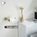 JQK Gold Toilet Paper Holder, 5 Inch Tissue Paper Dispenser, 304 Stainless Steel Thick 0.8mm Wall Mount, Brushed Brass, 2 Pack, TPH120-BG-P2