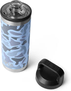 YETI Rambler 18 oz Bottle, Vacuum Insulated, Leakproof, Stainless Steel with Chug Cap, Blue Camo