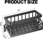 Sponge Holder for Kitchen Sink Sponge Holder,Sponge Caddy for Kitchen Sink Organizer with Auto Drain Tray (Carbon Steel)