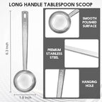 Timoo 5 Pcs Coffee Scoop 2 Tablespoon Scoop Stainless Steel Tablespoon Measuring Spoon Long Handle for Powder Ground Coffee Tea Sugar