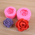 OBTANIM 2 Pcs Bloom 3D Rose Flower Fondant Silicone Molds for Chocolate Cake Soap Candy Pastry Dessert