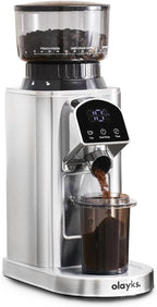 olayks Conical Burr Coffee Grinder Electric Coffee Bean Grinder with 48 Precise Settings, Anti-Static Coffee Grinders for Home Use, Adjustable Conical Burr Mill for Espersso/Drip/French Press