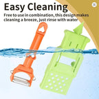 Pelador Multifuncional 2-En-1, Multi Cutter and Julienne Set with Grating Plate Great, 2025 Multifunctional Kitchenware Set with Grating Plate, Double-Edged for Easy Peeling (2 PCS)
