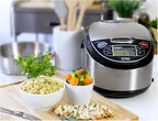 TIGER JAX-T10U-K 5.5-Cup (Uncooked) Micom Rice Cooker and Warmer with Tacook Food Steamer Cooking Tray Technology and 10 Auto-Cook Settings, Stainless Steel Black