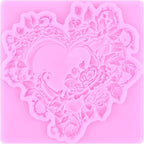 Mujiang Flower Garland Fondant Molds Floral Wreath Silicone Mold Heart Photo Frame Mold for Cake Decoration Cupcake Topper Candy Polymer Clay Gum Paste Set of 4