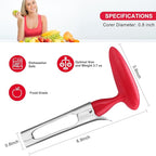 SCHVUBENR Premium Apple Corer Tool - Easy to Use and Clean - Sturdy Apple Core Remover with Sharp Serrated Blades - Stainless Steel Corers for Apple and Pear - Core Fruits with Ease(Red)